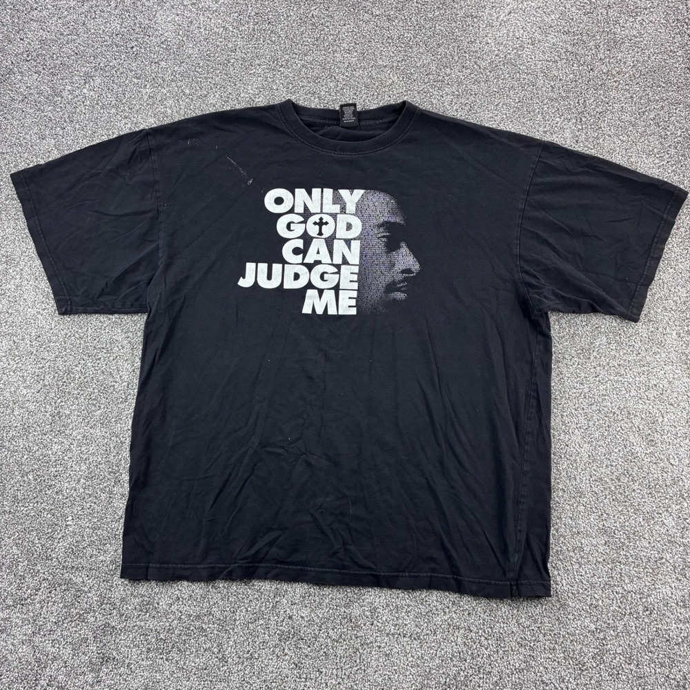 Vintage Y2k Tupac Shirt‎ Mens 4XL Black Only God Can Judge Me Rap Music Hip Hop